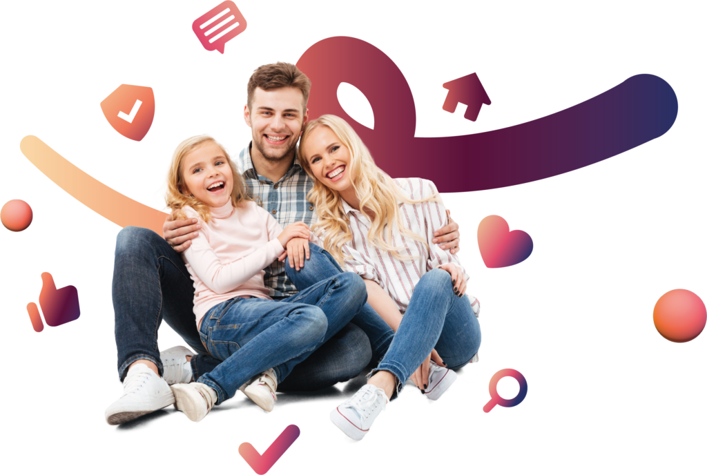Famille souriante — complémentaire santé adaptée à chaque foyer